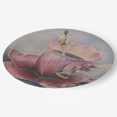 PINK BLOSSOM TEA CUP MONOGRAM PARTY PAPIEREN BORDJE (Gekanteld)