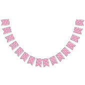 Pink Blossom Waterverf Floral Vlaggetjes (Alle)