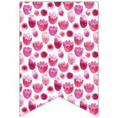 Pink Blossom Waterverf Floral Vlaggetjes (Eerste vlag)