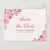 Pink Blossom Wedding – Elegant Sakura Flowers Briefkaart (Voorkant)