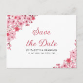 Pink Blossom Wedding – Elegant Sakura Flowers Briefkaart (Voorkant)