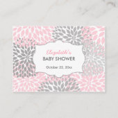 Pink Blossoms Baby shower Luier Raffle Tickets Informatiekaartje (Achterkant)