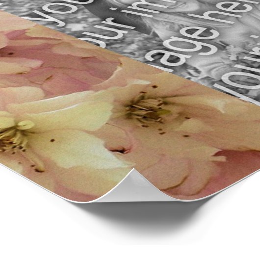 Pink Blossoms Lijst gepersonaliseerd Uw foto toevo Poster (Hoek)