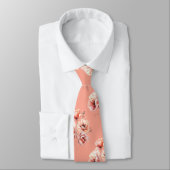 Pink blossoms neck tie stropdas (Gebonden)