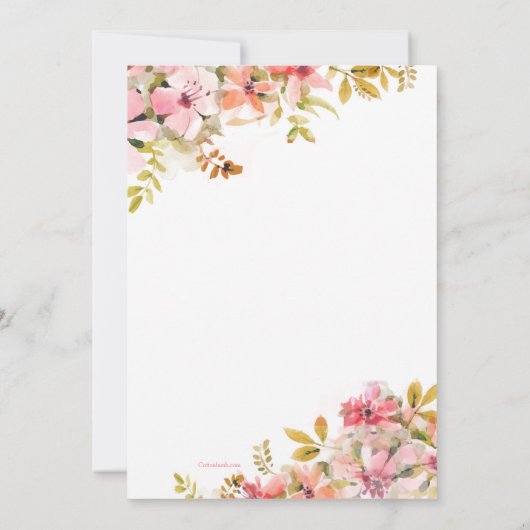 Pink Blossoms uitnodiging (Achterkant)