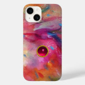 PINK BLUE ABSTRACT MET 3D RODE RUBY GEMSTONE Case-Mate iPhone CASE (Achterkant)