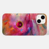 PINK BLUE ABSTRACT MET 3D RODE RUBY GEMSTONE Case-Mate iPhone CASE (Achterkant (horizontaal))