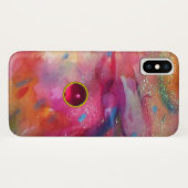 PINK BLUE ABSTRACT MET 3D RODE RUBY GEMSTONE Case-Mate iPhone CASE (Achterkant (horizontaal))