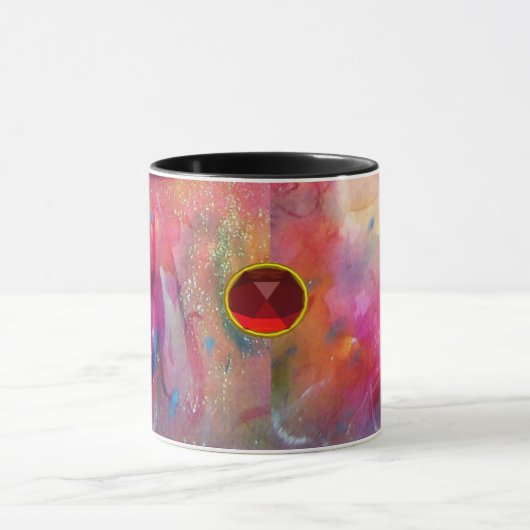 PINK BLUE ABSTRACT MET RODE RUBY MOK (Midden)