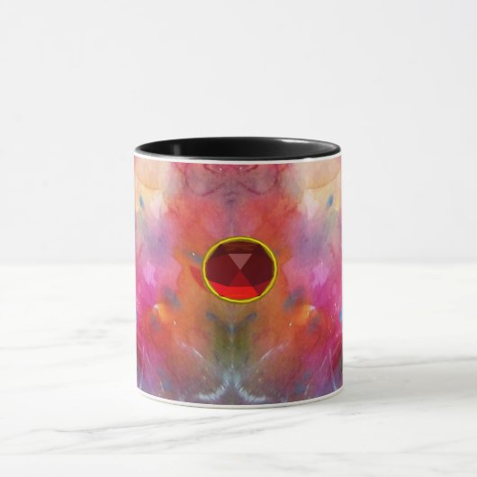 PINK BLUE ABSTRACT MET RODE RUBY MOK (Midden)