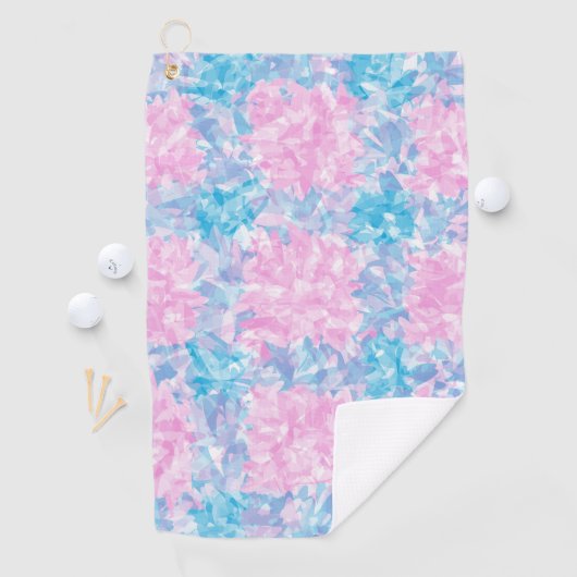 Pink Blue Abstract Seamless Pattern Golfhanddoek (Insitu)