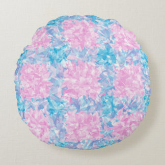 Pink Blue Abstract Seamless Pattern Rond Kussen