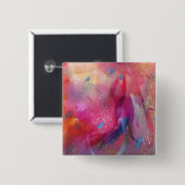 PINK BLUE ABSTRACT VIERKANTE BUTTON 5,1 CM (Voorkant /achterkant)