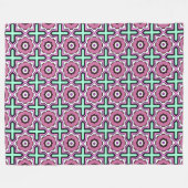 Pink, blue and black geometric pattern  fleece deken (Voorkant (Horizontaal))