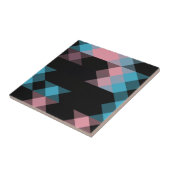 pink blue and black geometric tegeltje (Zijkant)
