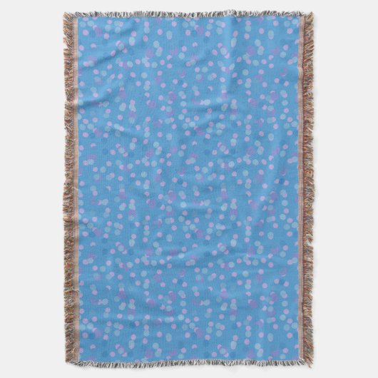 pink blue and purple polka dot clusters deken (Voorkant Verticaal)