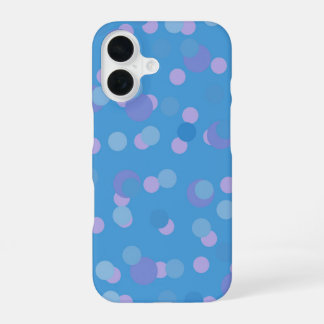 pink blue and purple polka dot clusters iPhone 16 hoesje