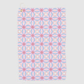 Pink, blue and white geometric patterned  golfhanddoek (Voorkant)