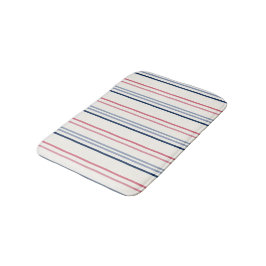 Pink blue and white stripes badmat