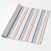 Pink blue and white stripes cadeaupapier (Uitgerold)