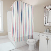 Pink blue and white stripes douchegordijn (In situ)