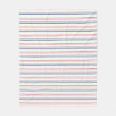 Pink blue and white stripes fleece deken (Voorkant)