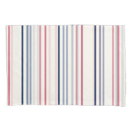 Pink blue and white stripes kussensloop