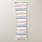 Pink blue and white stripes lichaamskussen (Voorkant Verticaal)