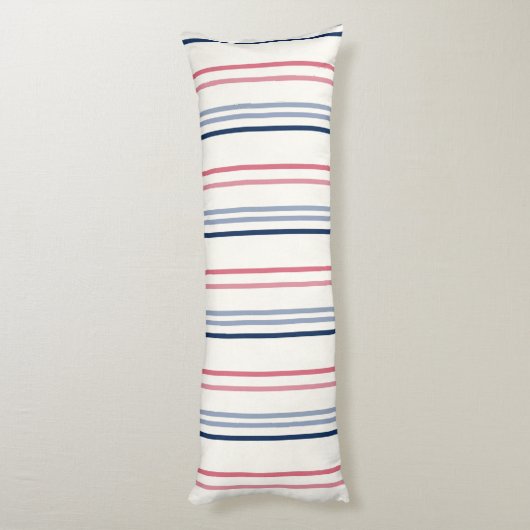 Pink blue and white stripes lichaamskussen (Achterkant (Verticaal))