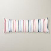 Pink blue and white stripes lichaamskussen (Voorkant)