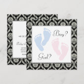 Pink Blue Baby Feet Geslacht Reveal Kaart (Voorkant / Achterkant)