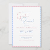 Pink & Blue Baby Gender Reveal Invitation Kaart (Voorkant)