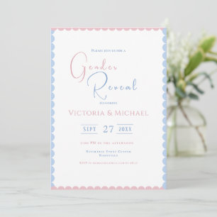Pink & Blue Baby Gender Reveal Invitation Kaart