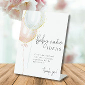 Pink & Blue Balloon Geslacht onthullen baby naam i Reclamebord Met Voetstuk
