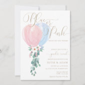 Pink Blue Balloon Geslacht Onthulling Kaart (Voorkant)