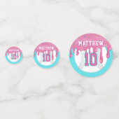 Pink & Blue Baseball Drip Confetti (Voorkanten)