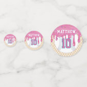 Pink & Blue Baseball Drip Confetti (Achterkanten)