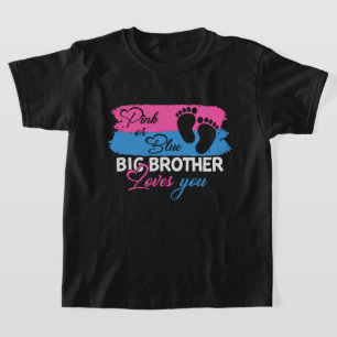 Pink Blue Big Brother houdt van je geslachtsonthul T-shirt