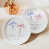 Pink Blue Bow Geslacht Reveal Papier Bord Coquette