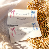 Pink Blue Bow Luier Raffle Ticket Baby shower Informatiekaartje