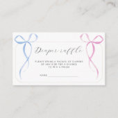Pink Blue Bow Luier Raffle Ticket Baby shower Informatiekaartje (Voorkant)