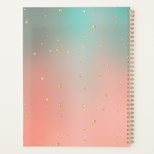 Pink & Blue Bow Personalized Planner (Achterkant)