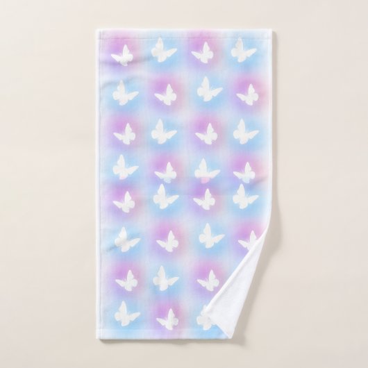 "Pink & Blue" Butterfly Bath Towell Set Bad Handdoek (Handdoek)