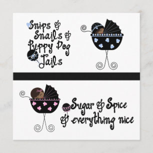 Pink Blue Carriage African American Releense Party Kaart