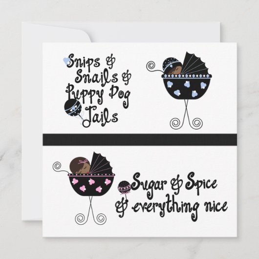 Pink Blue Carriage Afro-Amerikaanse Onthullingspar Kaart (Voorkant)