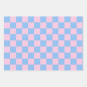 Pink Blue Checkerboard Baby Shower Mod Inpakpapier Vel (Voorkant)