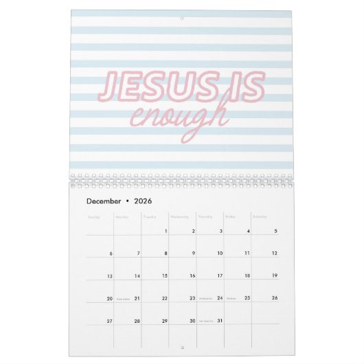 Pink Blue Coquette Christian Bible Quote Kalender (Dec 2026)