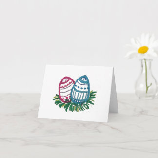 Pink & Blue Easter Eggs card Kaart