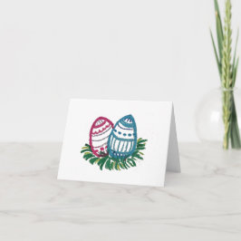Pink & Blue Easter Eggs card Kaart