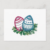 Pink & Blue Easter Eggs Postcard Briefkaart (Voorkant)